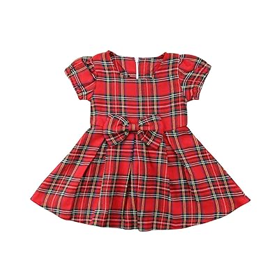 Red Plaid Newborn Baby Dress Infant Girls Bowknot Dominican Republic | Ubuy