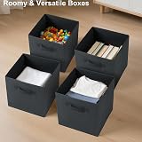 Amazing Tour 8 Pcs Cube Storage Boxes 27x27x27 Foldable Fabric Dark Gray view 8