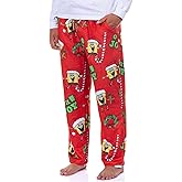 INTIMO SpongeBob SquarePants Pajamas Men's Oh Joy Santa Hat Fleece Lounge Pj Pants