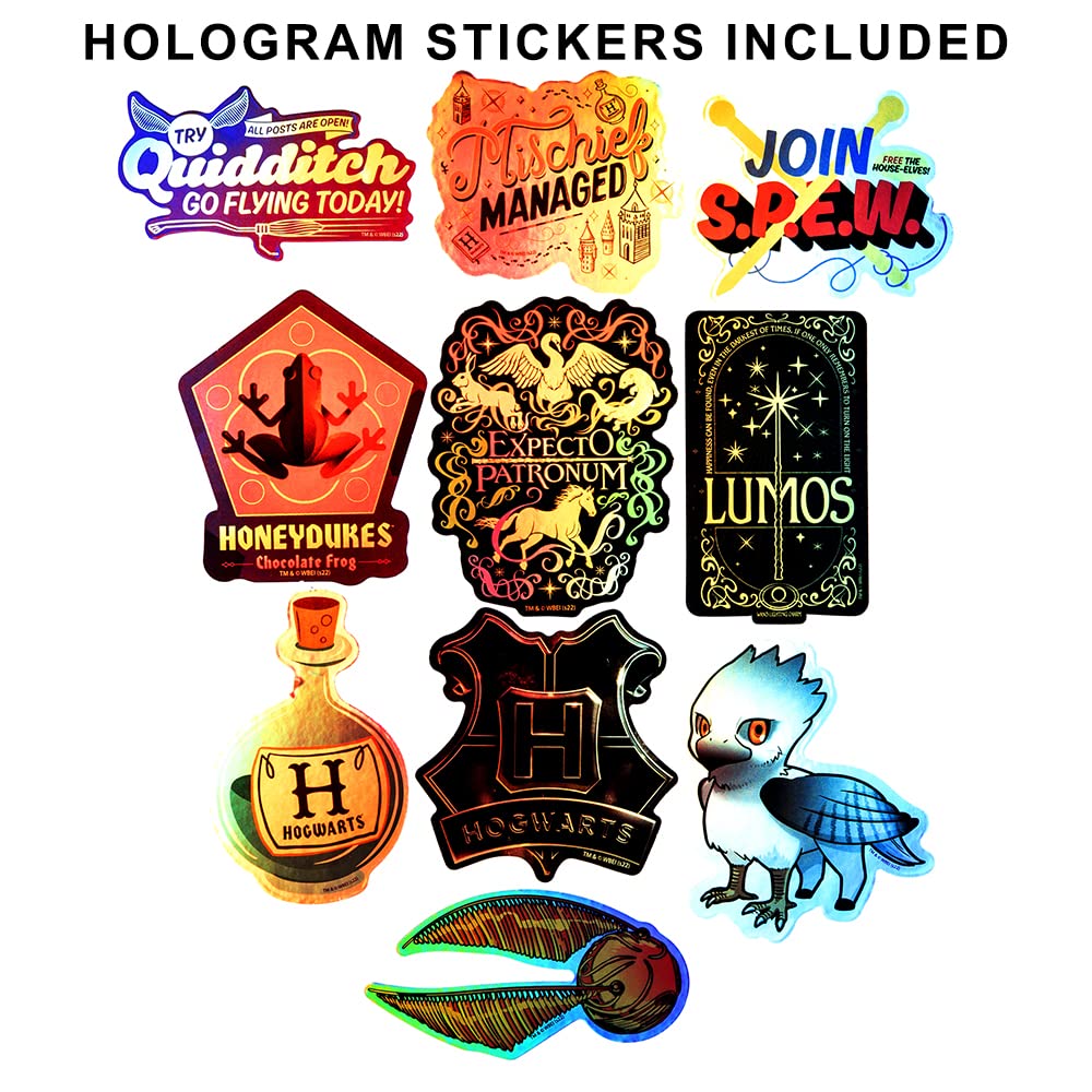 Conquest Journals Harry Potter Jumbo Variety Sticker Pack, 150 Unique Stickers Including 10 Hologram Stickers, Waterproof, UV and Scratch Resistant, Officially Licensed