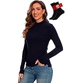 MERINNOVATION Merino Wool Base Layer Women - 100% Merino Wool Shirts for Women Long Sleeve Thermal Top Turtle Neck Shirt