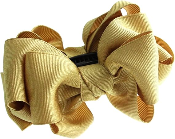 Amazon Co Jp ヴァンテーヌ Vingtaine ボリューミー リボン バナナクリップ ヘアクリップ ヘアアクセサリー H 503 Ye イエロー 服 ファッション小物