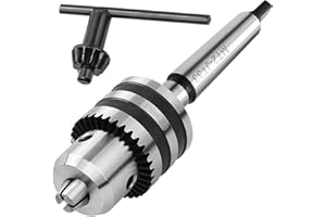 Acrux7 1/32"- 5/8" MT2 Drill Chuck for Lathe, JT33 Drill Chuck with Morse Taper 2 Arbor & Chuck Key