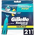 Sensor2 Plus Pivot Men's Disposable Razor, 21 Razors