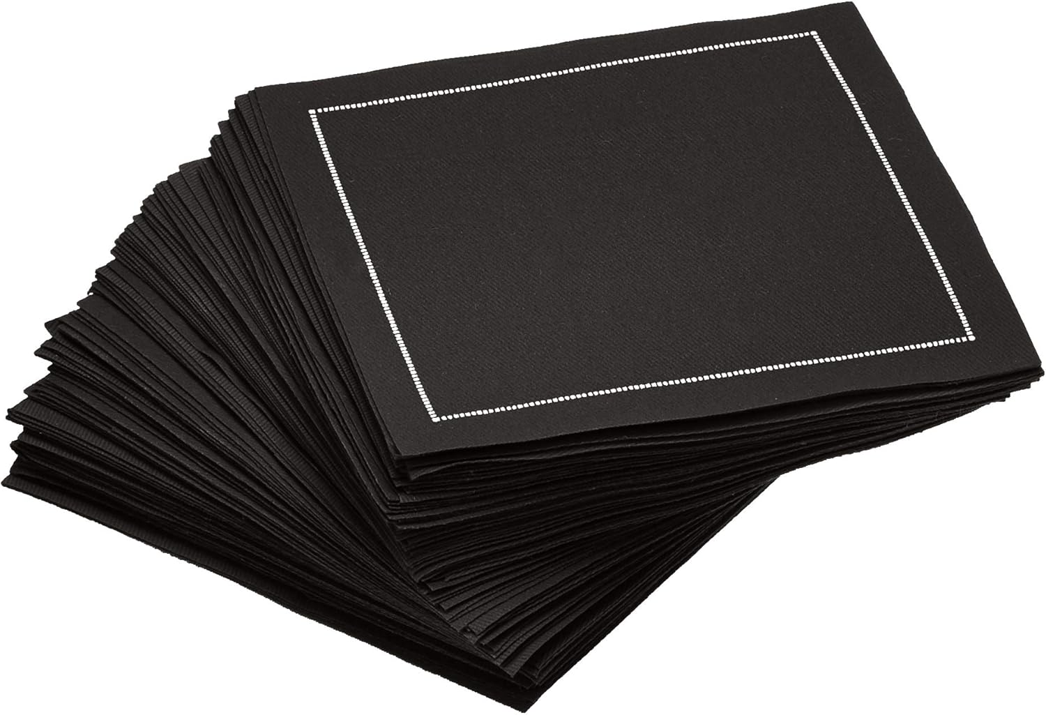 Signature Napkins CO11201/DW200 Cotton Cocktail Napkin, Black Amazon