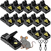 12 Pack Mouse Traps with 2 Clamps, Humane & Reusable Mice Catcher for Small Mice, Easy Disposal, Reusable, Ideal for Home, Ki