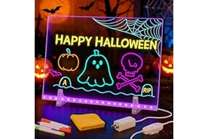 LED Note Board with Colors, Mosplains LED Board, Acrylic Light up Drawing Boards to Write On, Creative Rewritable Message Boa