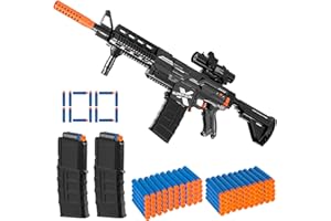 COOLFOX Electric Automatic Toy Gun for Guns Sniper Soft Bullets Shoot Faster Burst Soft Bullets Toy Gun for Boys,Toy Foam Blasters & Guns with 100 Toy Sniper Darts for Kids Black