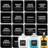 HVSWLY 28PCS Laundry Labels for Containers,Minimalist Laundry Labels for Jars,Removable Waterproof Laundry Room Label Sticker