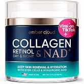 Ember Cloud Collagen NAD+ Cream for Face Retinol Hyaluronic Acid 1.7 Oz | with Niacinamide, Anti-Aging Face Day &amp; Night Moisturizer with Airless Pump, Day &amp; Night Cream for Wrinkles, Made in USA