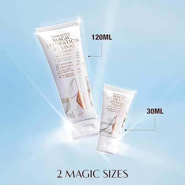 CHARLOTTE TILBURY MAGIC HYDRATION REVIVAL FACIAL CLEANSER – GENTLE, FOAMING FACE WASH TO HYDRATE, REVIVE & PRIME SKIN – HELPS REDUCE THE APPEARANCE OF PORES WHILE REMOVING MAKEUP & IMPURITIES (120ML)