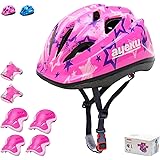 Kids Bike Helmet Skateboard Helmet 5-14 Years Sports Protective Gear Set Adjustable Youth Helmet Knee Elbow Pads Wrist Guards