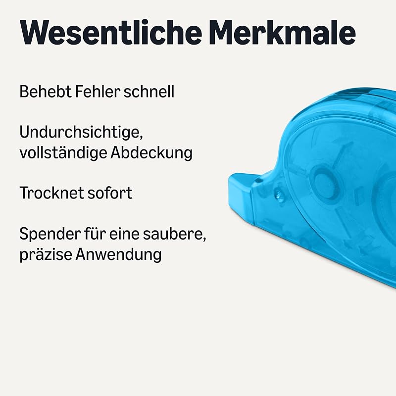 Korrekturband, 10er-Pack, Roller, Stift, Mausform, sofort trocknend, 12 m lang, grün, lila, orange, rot, blau