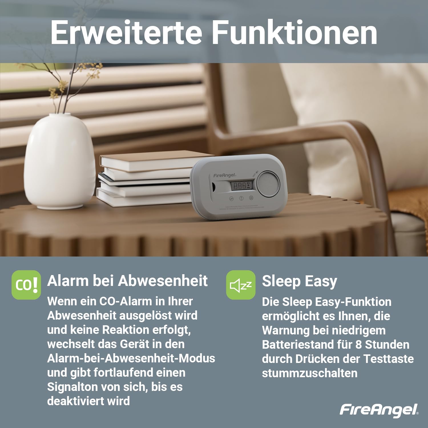 FireAngel FA6812 Kohlenmonoxid Melder, Tragbarer CO Melder mit LCD Anzeige – Mit 10-Jahres-Sensor - Für Zuhause, Reisen & Wohnwagen 7