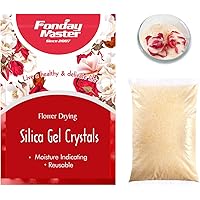 Fonday 5LBS Silica Gel Flower Drying Crystals Fine Crystals Color Indicating Reusable,Bead Size<1mm (2268g)