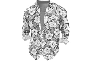 xoxingysm Graphic Button Down Tee Shirts for Men Long Sleeve Roll Up Wrinkle Free Summer Floral Turtle Print Vacation Tee Top