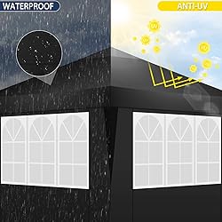 TOOLUCK 10x10 Pop Up Canopy Tent with 3 Sidewalls