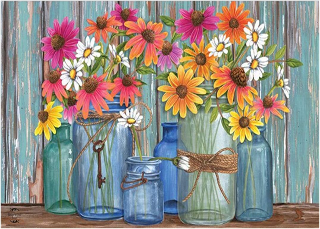 YOLUFER 5D Full Drill Diamond Painting Kit, DIY Diamond Rhinestone Painting Kits for Adults and Children Embroidery Arts Craft,Great Bedroom,Living Room or Home Wall Decor 11.8x15.8in (Flower-5)