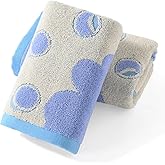 YiLUOMO Blue Hand Towels Floral Bubble Pattern 100% Cotton Super Soft Ultra Absorbent Hand Towels for Bathroom Decorative(2 Pieces, 13" X 29")
