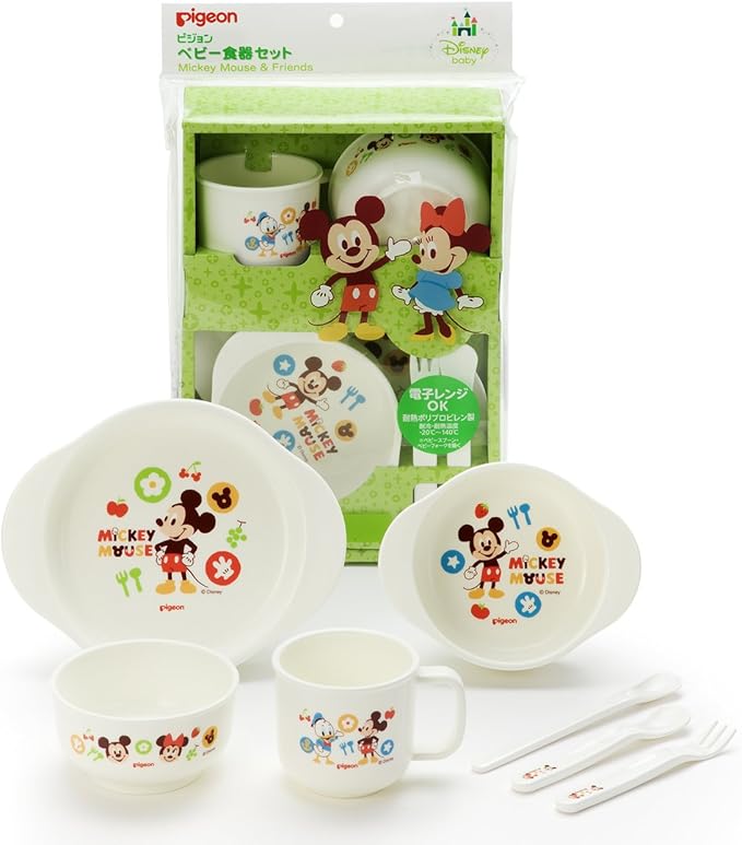 Amazon ピジョン ベビー食器セット ミッキー フレンズ D1 ベビー食器セット ベビー マタニティ 通販