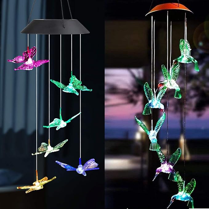 SUNJOYCO Solar Wind Chimes, ColorChanging Outdoor