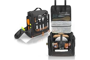 ORKELS Tactical Camping Kitchen Organizer Bag – Hanging Camp Cookware Storage with Paper Towel Holder, Portable Utensil Organizer for BBQ, Hiking, RV Cooking Essentials – Bag Only