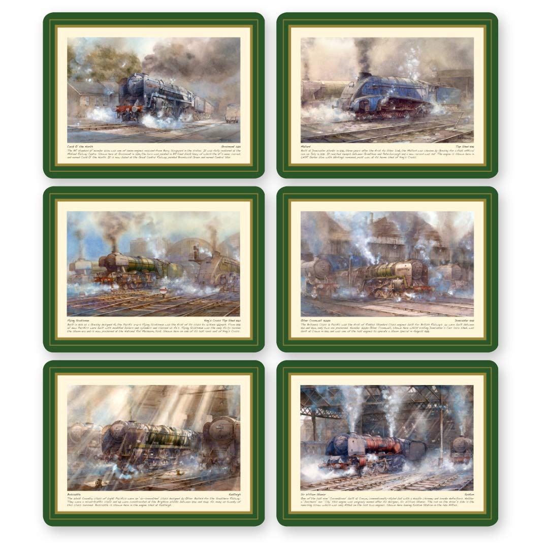 Nauticalia 4330 Steam Locomotive Table Mats (6), 29 x 21 cm