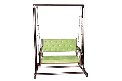NEW NAZRANA Iron Fabric Jhula (Brwon,Green)