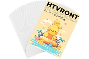 HTVRONT Printable Sublimation Heat Transfer Film for Phone Case Heat Press，20 Pack 3D Sublimation Film Sheets for Phone Cases Mugs，A4 8.3" x 11.7" Sublimation Transfer Paper for Badge, Keychains