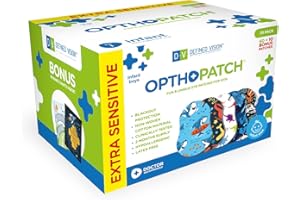 Opthopatch Eye Patches for Infants - Extra Sensitive Adhesive - Boys' Design [Series II] - 100 Count + 3 Reward Charts