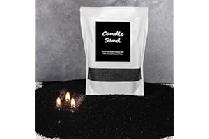 MTLEE Candle Sand 3.3 lb DIY Pearled Candle Making Kit Included 20 Pcs Wicks and Refillable Beaded Wax Sand Beaded Wax Gift with Wicks Self Extinguish for Home Wedding Party Women(Black)