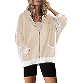 Womens Fashion Zip Up Hoodies Oversized Waffle Knit Jacket Shirts Long Sleeve Solid Shacket Blouse with Pockets