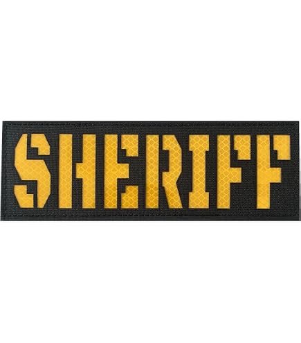 Amazon.com: Sheriff Embroidery Patch 3X8 and 2X6 INCHES Hook OD