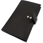 ag wallets Genuine Leather Mens Long ID 19 Credit Card Security Wallet (RFID_BlackSnapClose)