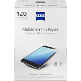 ZEISS Pre-Moistened Wipes, Screen Cleaner, 120 Count | Disposable, Single Use Lens Wipes for Screens, Safe for Lenses and Anti-Reflective Coatings