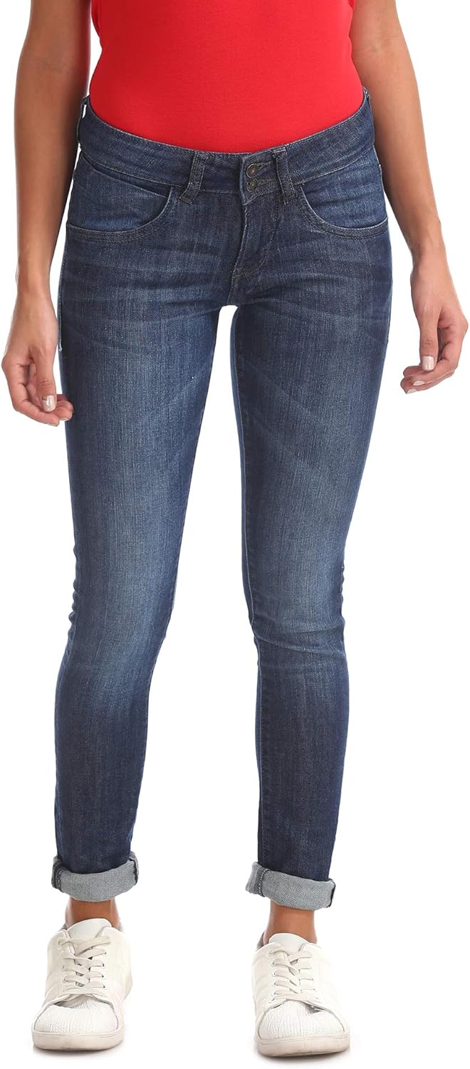 Buy US Polo Association Women's Relaxed Fit Regular Jeans (UWJN0005_Blue_28) at Amazon.in