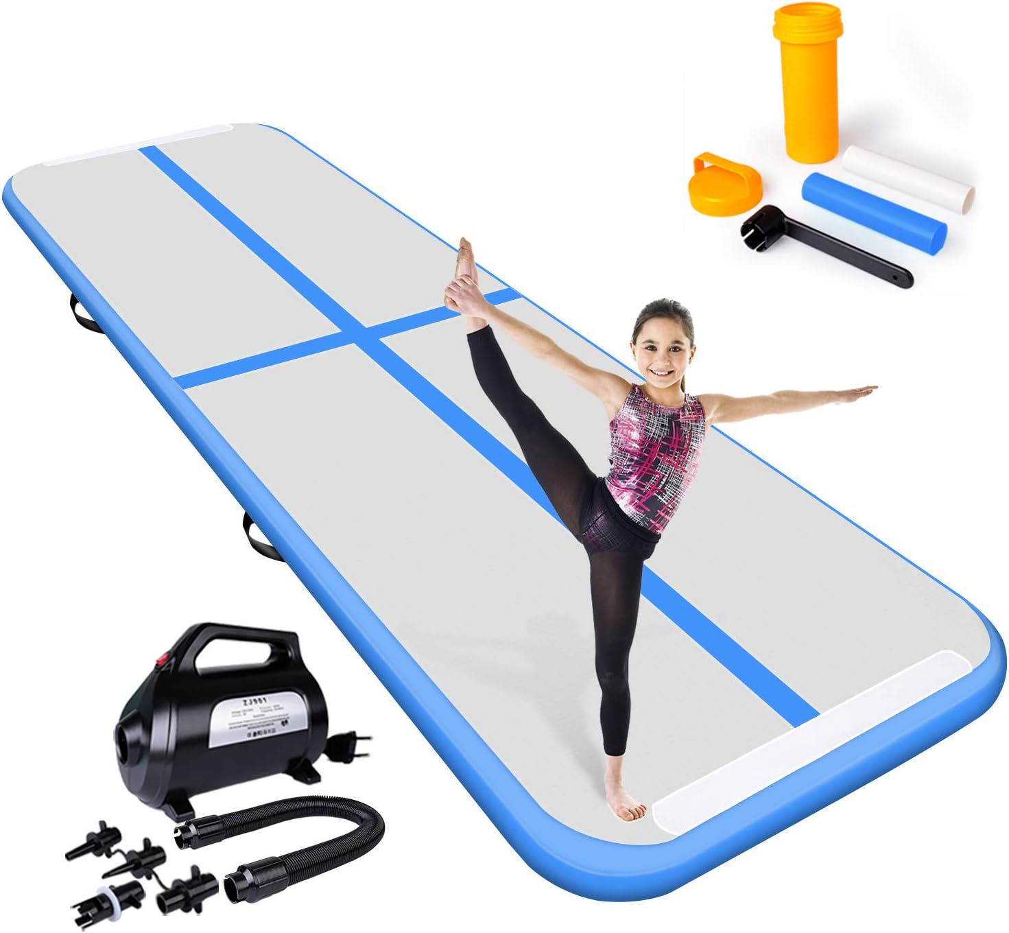 Yikky Airtrack Tumbling Mat 2/3/4/5/6/7/8/9/10/11/12/15M Inflatable Air Track Gymnastics Tumbling Mat/Yoga/Taekwondo/Water Floating/Camping Training Mat With Electrical Pump