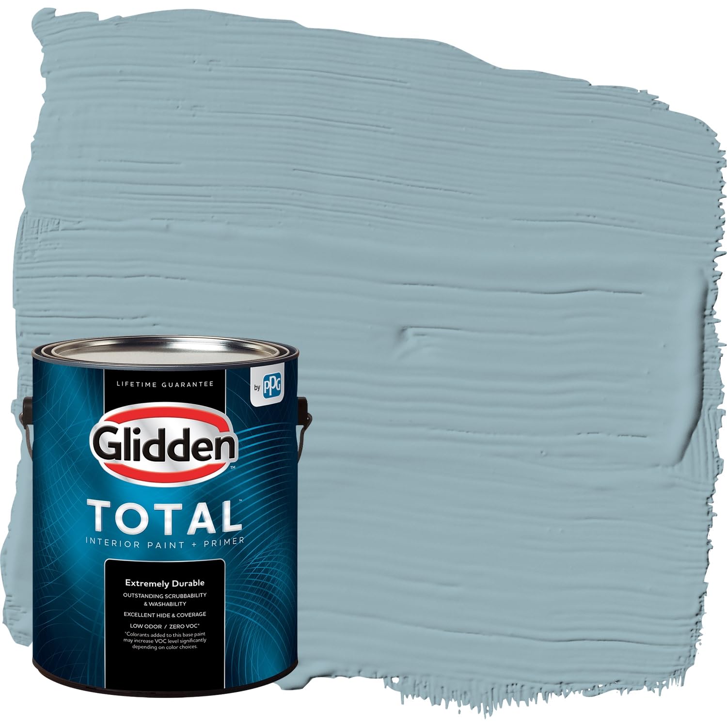 Glidden Total Interior Wall Paint & Primer All-in-One, Mountain Stream/Blue, Flat, 1 Gallon