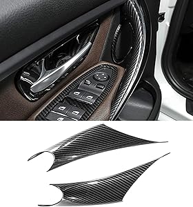 Jaronx 2PCS Door Handle Covers For BMW 3 Series 4 Series Driver Side & Passenger Side Door Pull Handle Covers (For:BMW 320i,328i,330i,335i F30/F31 and BMW 428i, 435i F32/F36)(Carbon Fiber）
