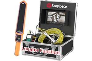 Sanyipace Sewer Camera with Pipe Locator, Distance Counter, 9" LCD Screen, 12pcs LEDs, IP68 Waterproof, 4500mAh Battery Pipeline Inspection Camera with DVR Recorder, 16GB TF Card, 165FT/50M