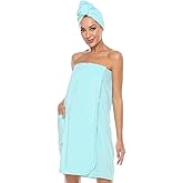 Kniffi Women's Spa Wrap & Hair Towel Body Wrap Adjustable Closure Bathrobe