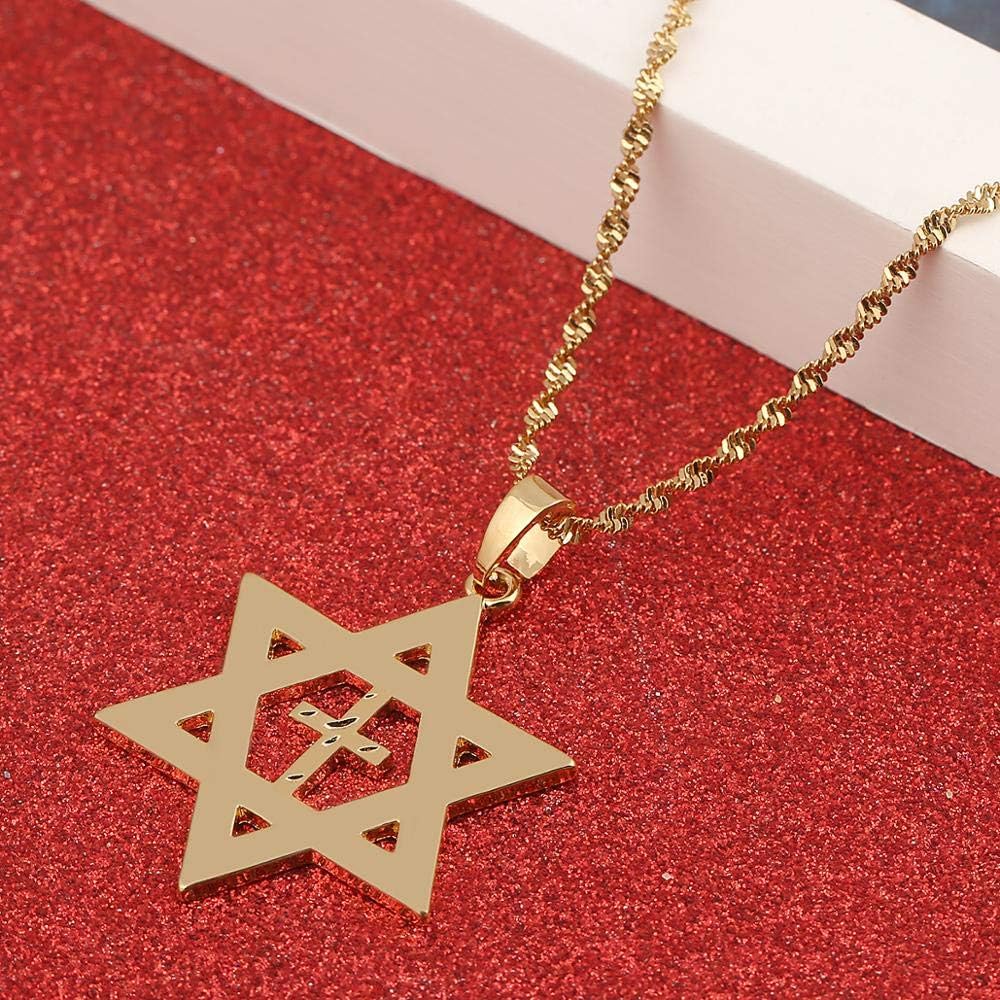 Gold Color Trendy Magen Star Of David 
