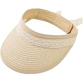 Sun Hats for Kids Foldable Straw Hat Toddler Girl Lace Bowknot Sun Visor Beach Hat