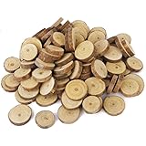 Tinksky Wood Slices Log Slices for DIY Crafts Wedding Centerpieces,100pcs