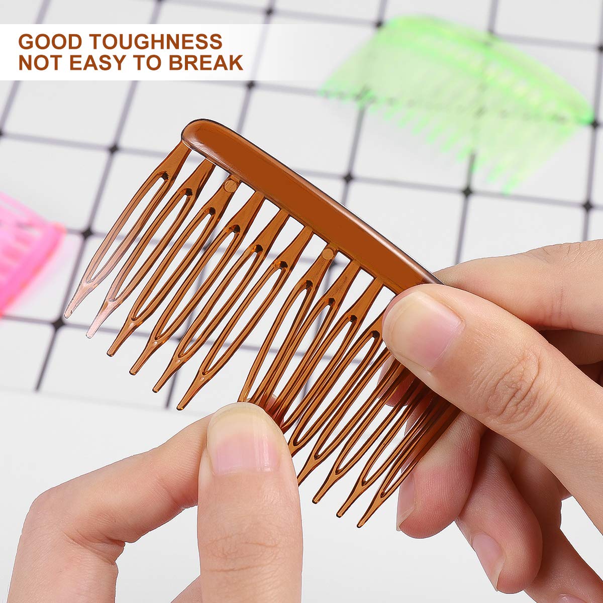 Lurrose 12pcs Colorful Plastic Side Combs DIY Hair Combs Hair Side Combs Insert Combs for Women (Random Color) : Beauty