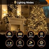 ANSIO Christmas Lights 500 LED 50m Warm White with Timer IP44 USB? Mains view 7