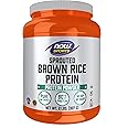 NOW Foods Sports Nutrition, Sprouted Brown Rice Protein, 80% Protein, Unflavored Powder, 2-Pound