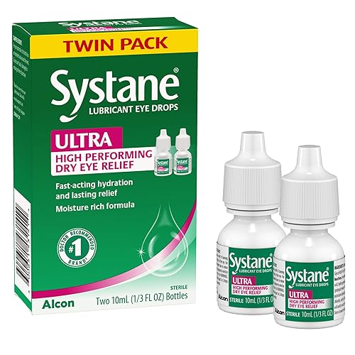 Systane Ultra Lubricant Eye Drops, Artificial Tears for Dry Eye, Twin Pack, 10mL Each Systane
