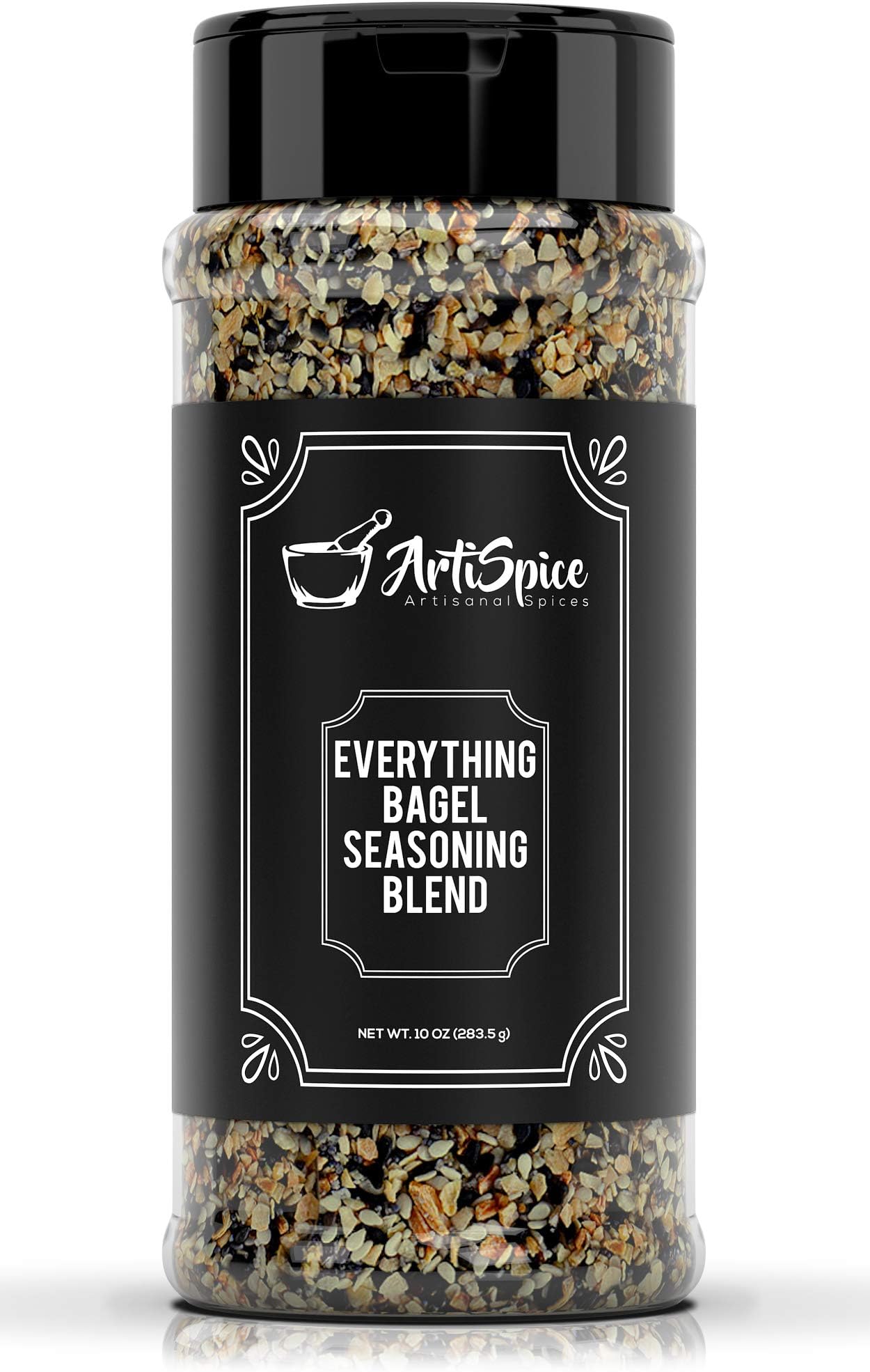 ArtiSpice Everything Bagel Season Blend, 10oz x 2 Bottles – White And Black Sesame Seasoning, Garlic Powder Blend and Sea Salt For Bagels – Natural All Purpose Seasoning Spice Shaker Multipack(2)