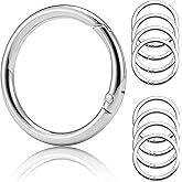 Keeshibao Trigger Spring O Rings Round Carabiner Clip, Large Metal Keychain Clip for Car Keys, Keyrings Buckle, Bags,Purses